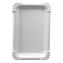 250 Assiettes, carton "pure" rectangulaire 13 cm x 20 cm blanc 