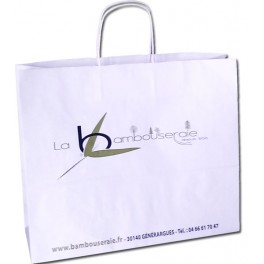 Cabas kraft blanc personnalisé Cabas kraft blanc personnalisé