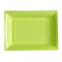 12 Assiettes rectangulaires plastiques vert anis 27.5x20 cm
