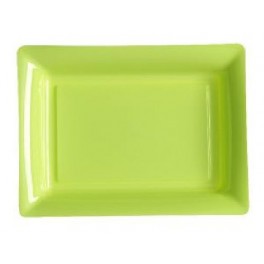 12 Assiettes rectangulaires plastiques vert anis 27.5x20 cm 12 Assiettes rectangulaires plastiques vert anis 27.5x20 cm