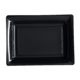 12 Assiettes rectangulaires plastiques noir 27.5x20 cm 12 Assiettes rectangulaires plastiques noir 27.5x20 cm