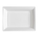 12 Assiettes rectangulaires plastiques blanc 27.5x20 cm