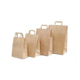 50 sacs papier brun lisse poignées plates 50 sacs papier brun lisse poignées plates
