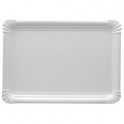 125 Assiettes carton "pure" rectangulaire 24 cm x 33 cm blanc