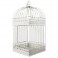 Cage métal blanche carrée h: 39 cm / diam: 18 cm